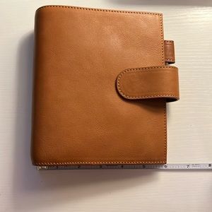 Moterm a6 luxe veg, tan leather planner in caramel